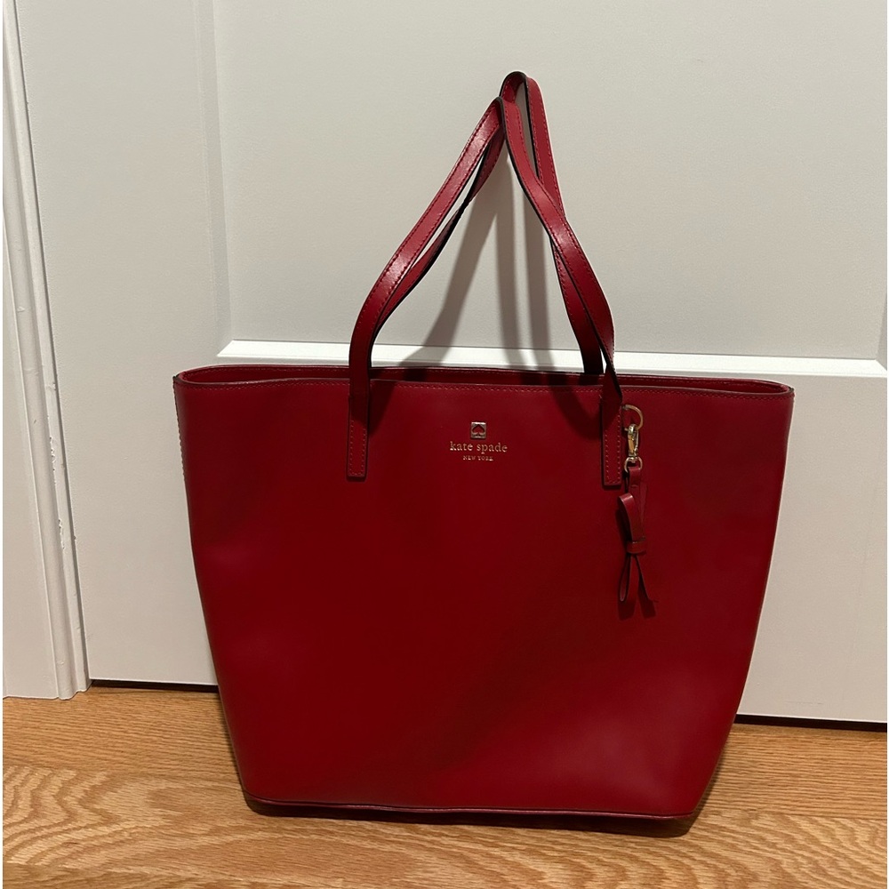 Kate Spade red leather tore bag